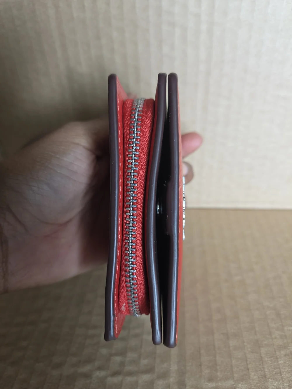 Coach Snap Wallet In Miami Red